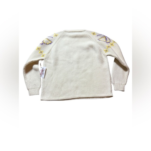Vintage Acrylic Butterfly Sweater, large - Picture 5 of 9